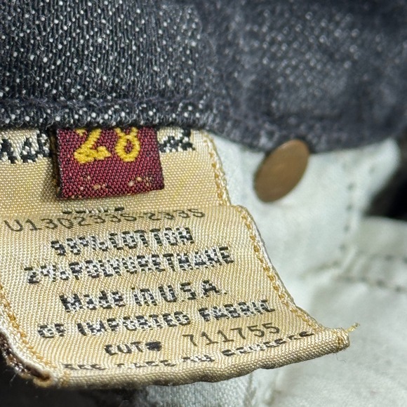 7 For All Mankind Flared Jeans Bootcut Women's Size 28 Black Dark Wash USA Made - Picture 8 of 8